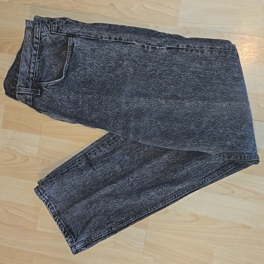 Vintage Levi 501 Button Fly Black Wash Jeans 38x32 Usa Made Ripped Crotch - Picture 14 of 16